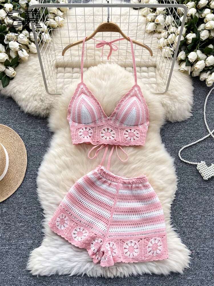 Cami Top Lace - Costume 2 pièces en tricot pour