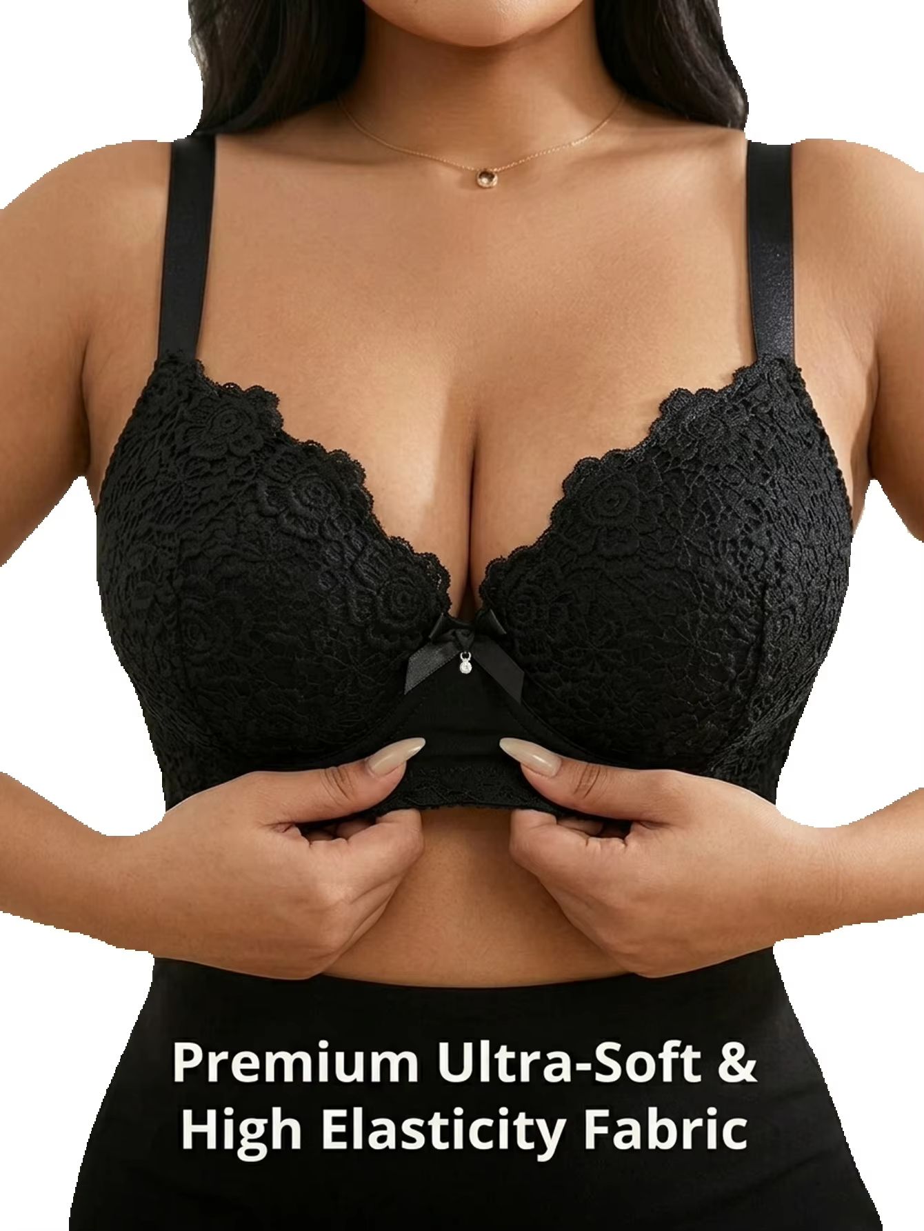 Push Up Bra Padded - Soutien-gorge push-up floral grande taille pour