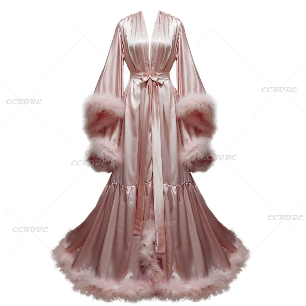 Robe Silk Women - Peignoir Personnalisé pour Femme, Manches Évasées,