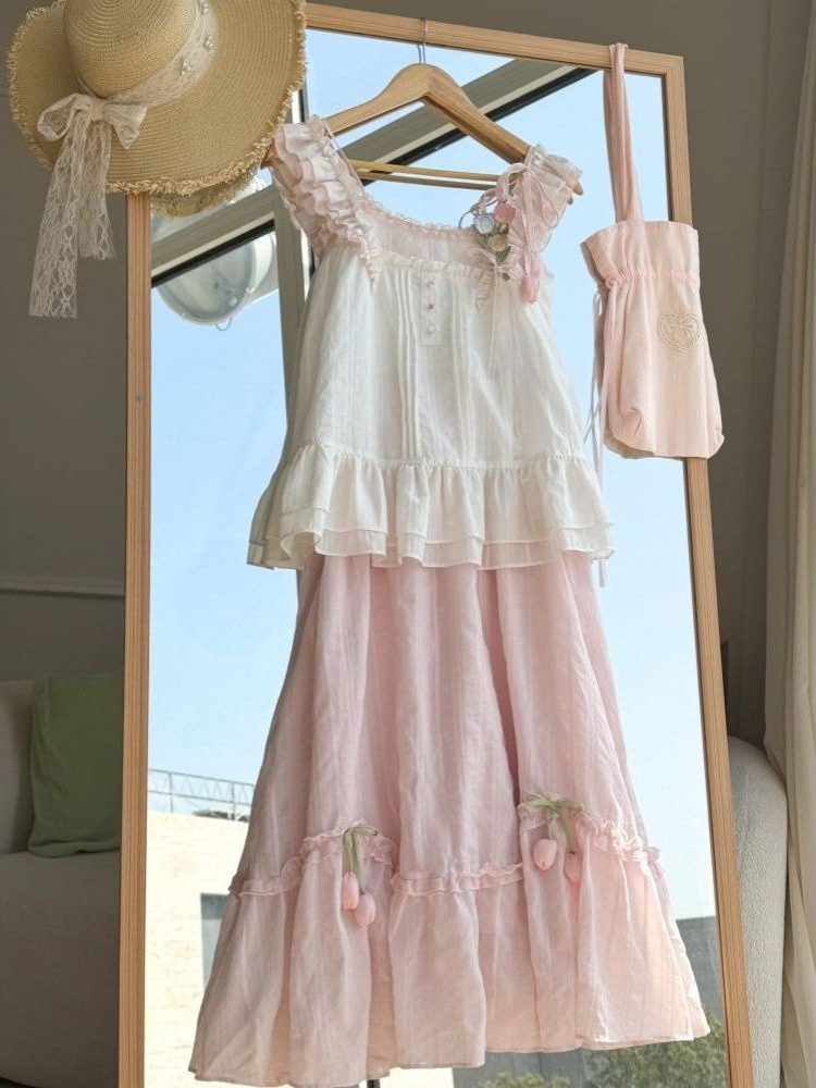 Cami Top Lace - Ensemble deux pièces pour femme, style