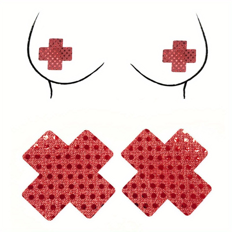 Nipple Cover Pasties - Cache-tétons imperméables antidérapants motif Croix Rouge