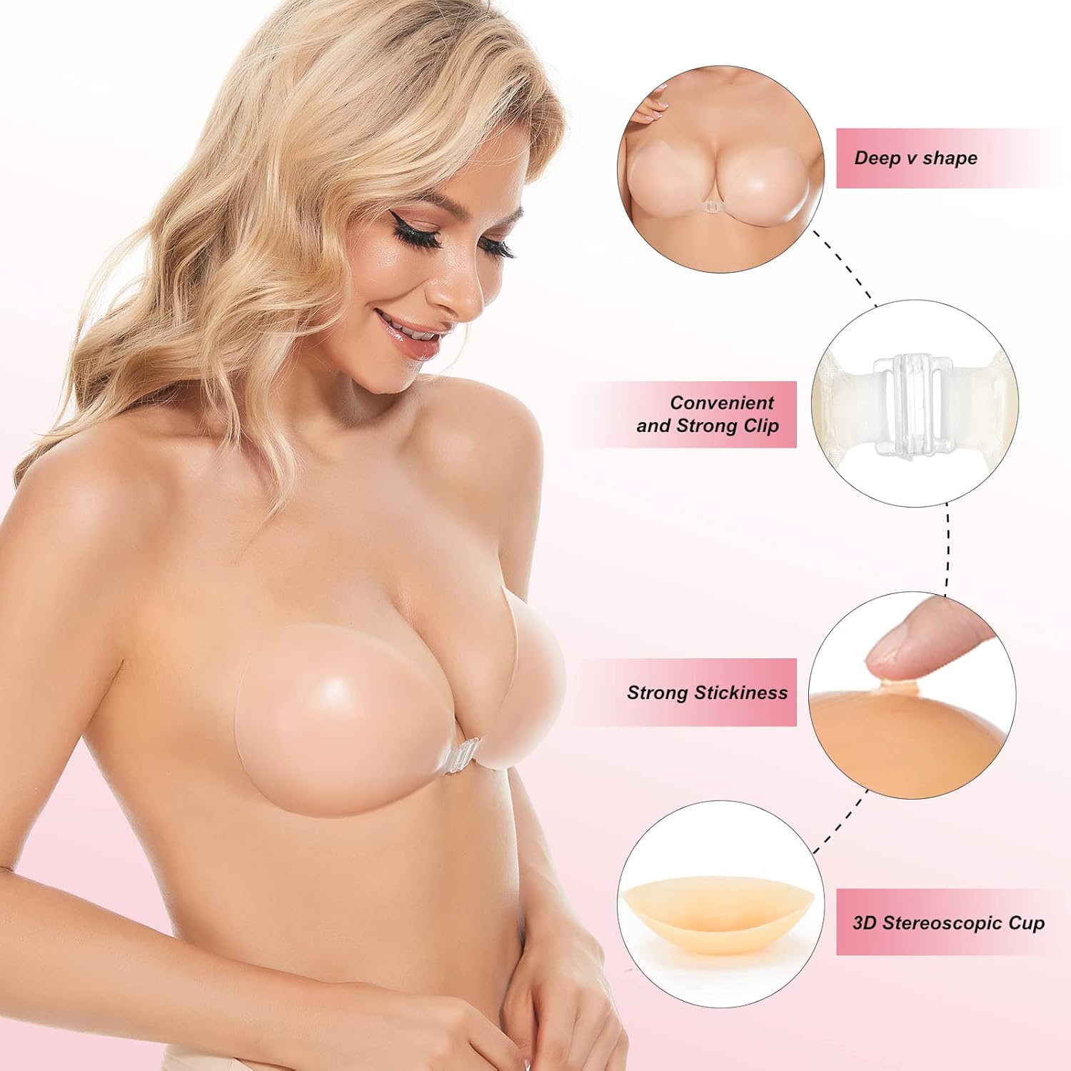 Soutien-gorge adhésif push-up  - Silicone Bra Adhesive avis et prix