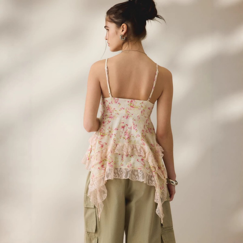 Top en mousseline de soie à fl - Cami Top Lace avis et prix