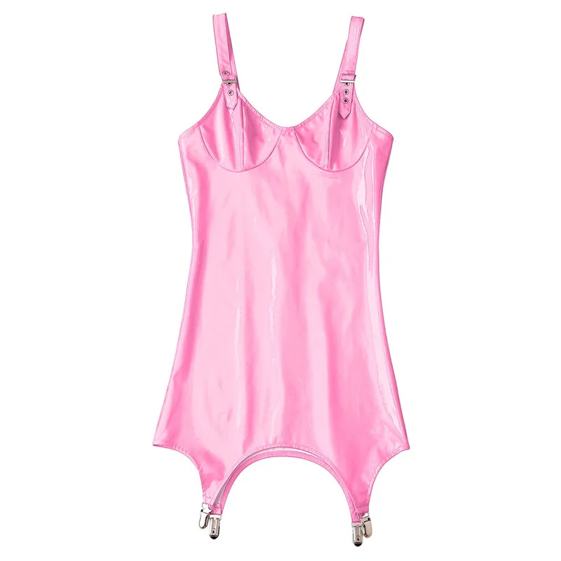 Mini robe en cuir PVC métalliq - Babydoll Chemise Night avis et prix